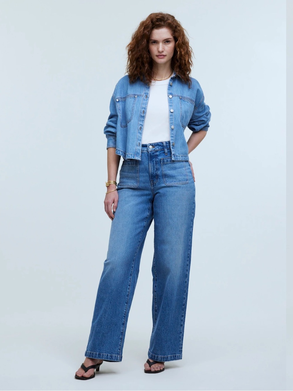 Madewell The Tall Curvy Emmett Wide-Leg Jean: Patch Pocket Edition